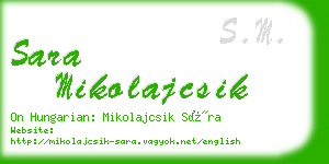 sara mikolajcsik business card